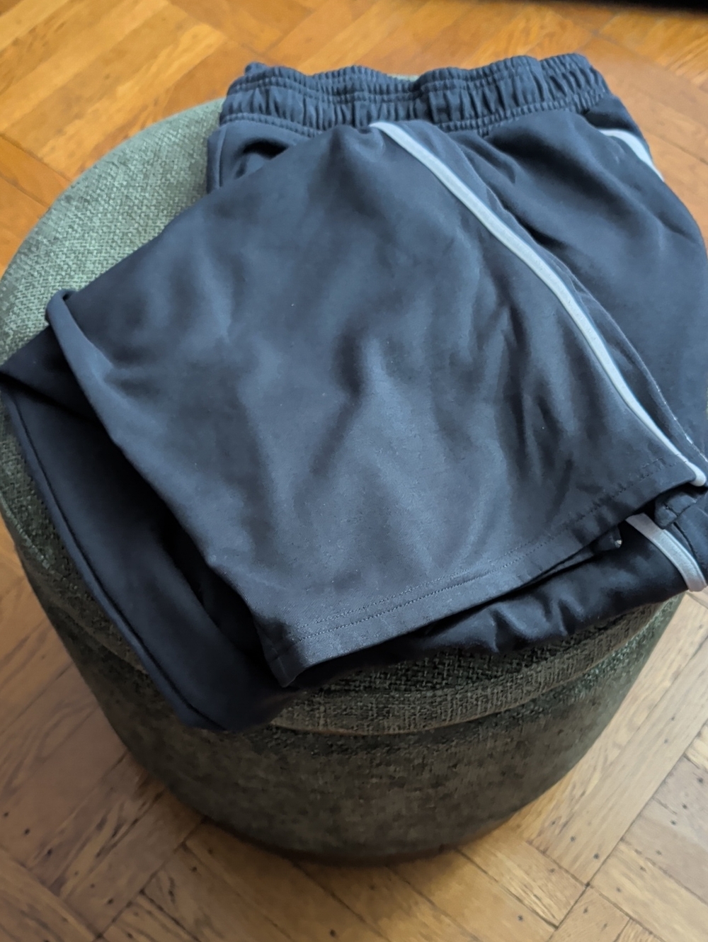 Men's Athletic Dark Gray Track Pants with Reflective Stripe